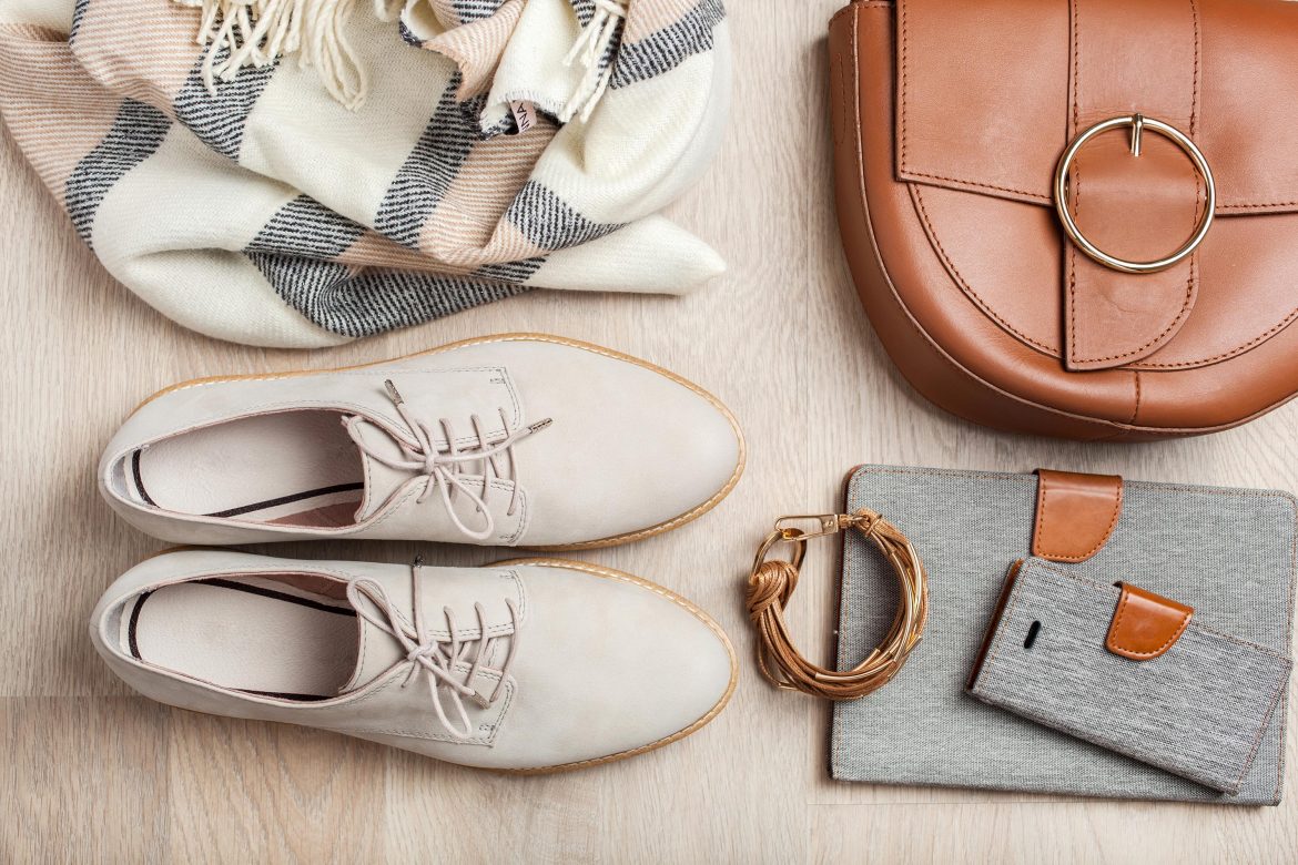womens-flat-lay-clothes-shoes-scarf-bracelet-bag 4 Comfortable, Yet Stylish Women’s Office Shoes